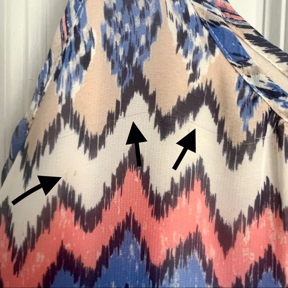 TCEC Maxi Dress Pink Blue White Tan Size Large - Picture 5 of 9